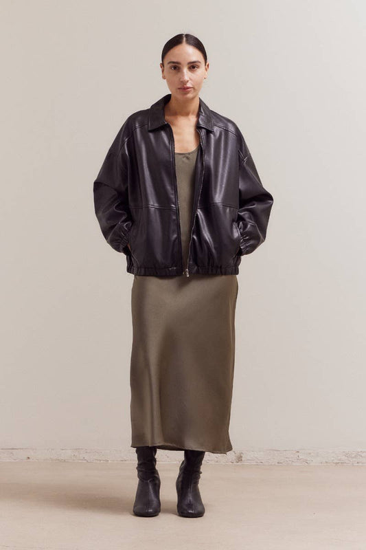 Classic Bomber Jacket,Black