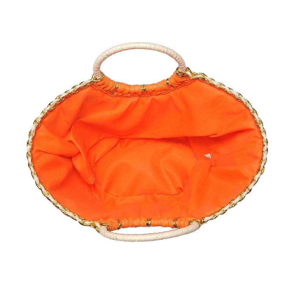 Carmen Straw Summer Beach Top Handle Tote(two colors)