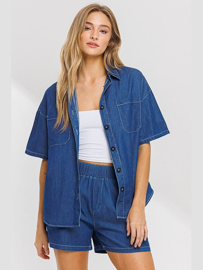 Dark Denim Top and Short set