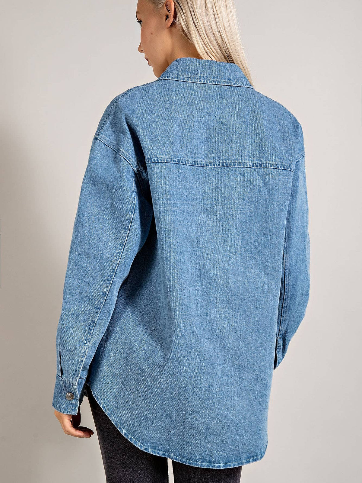 Denim Blue Button Down Shacket