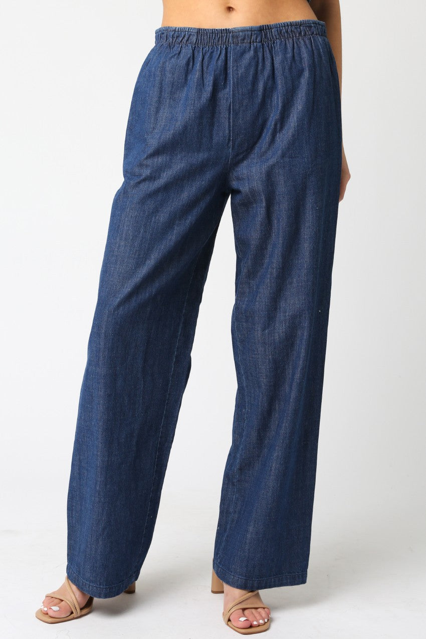Denim top and pants set