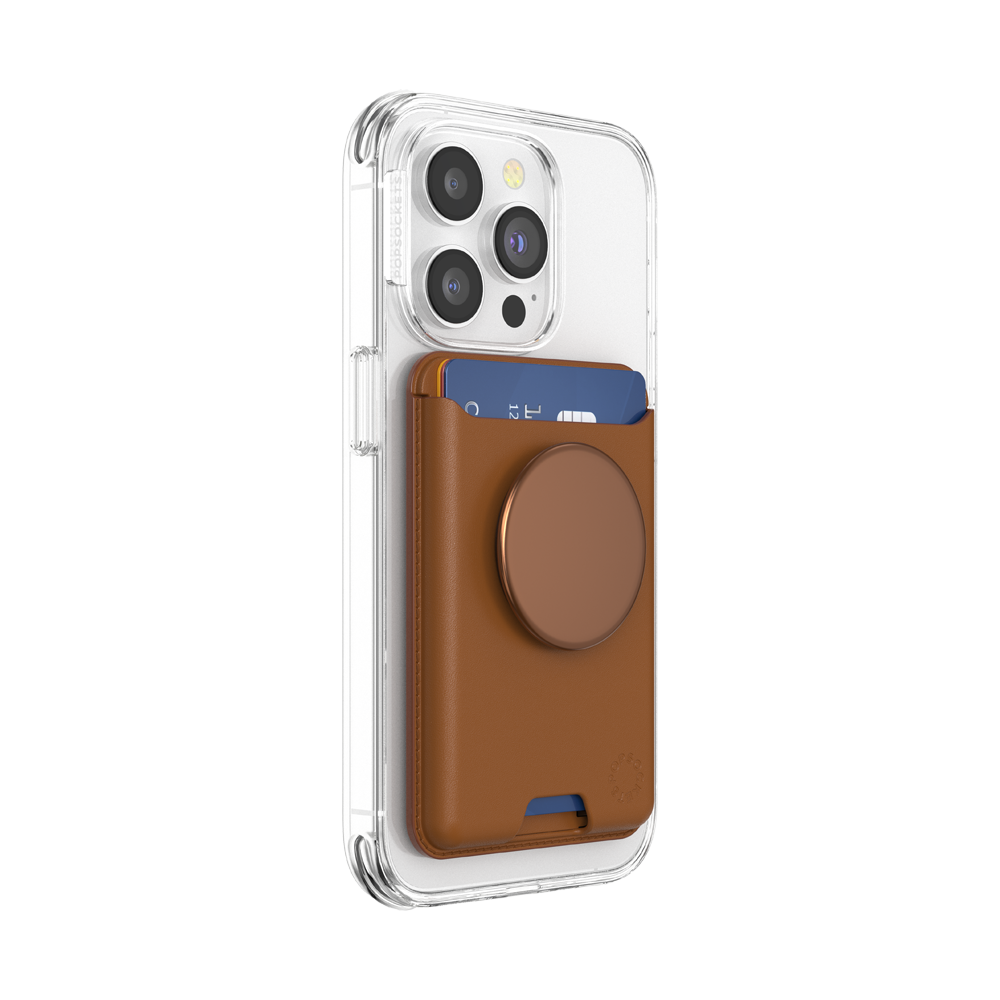 PopSockets MagSafe Softgoods Phone Wallet - Cognac