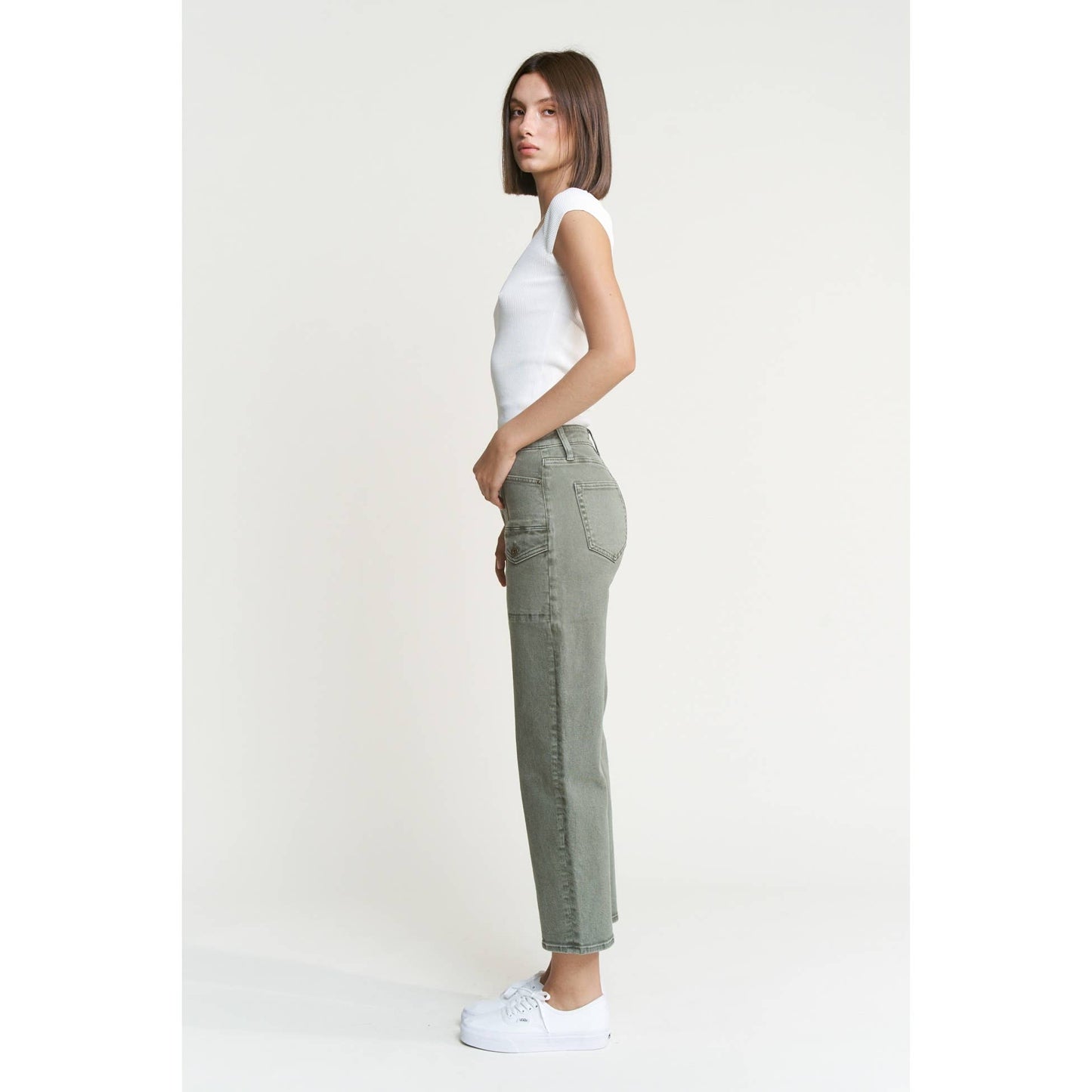 High Rise Tapered Cargo Pants