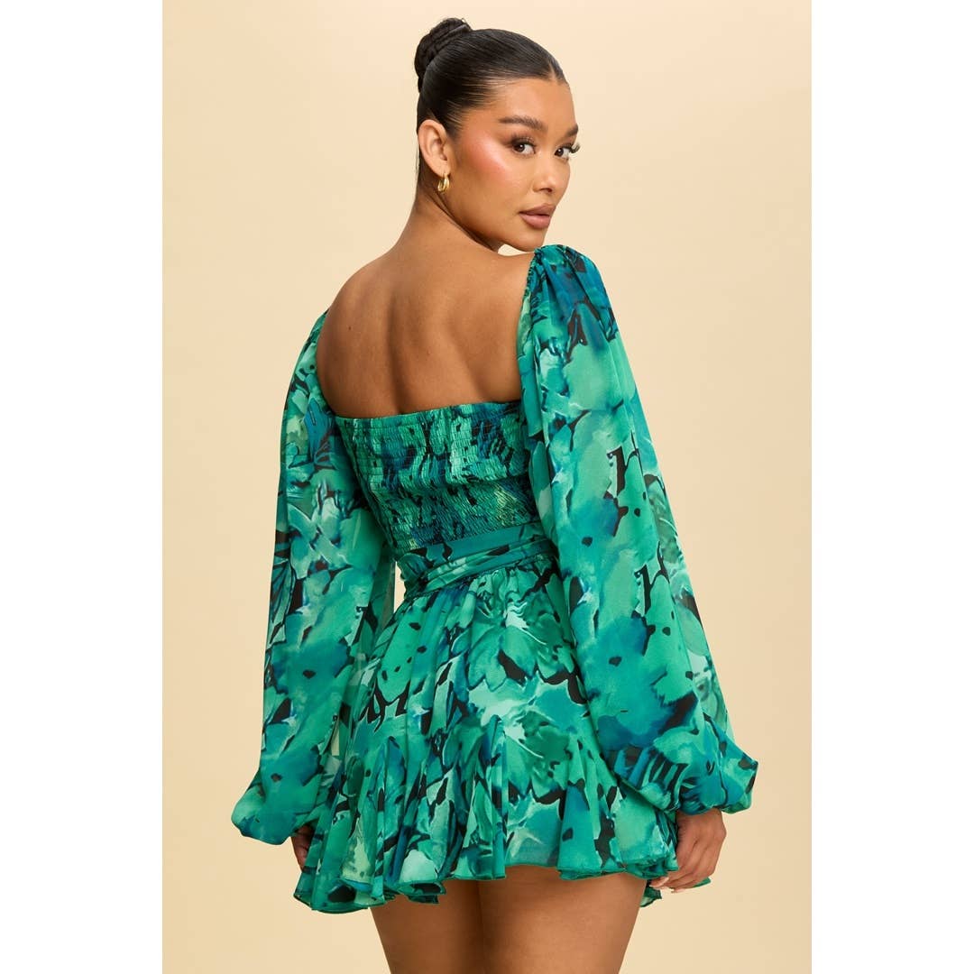 Spring Escape Flutter Dress w/built in Romper(two colors)