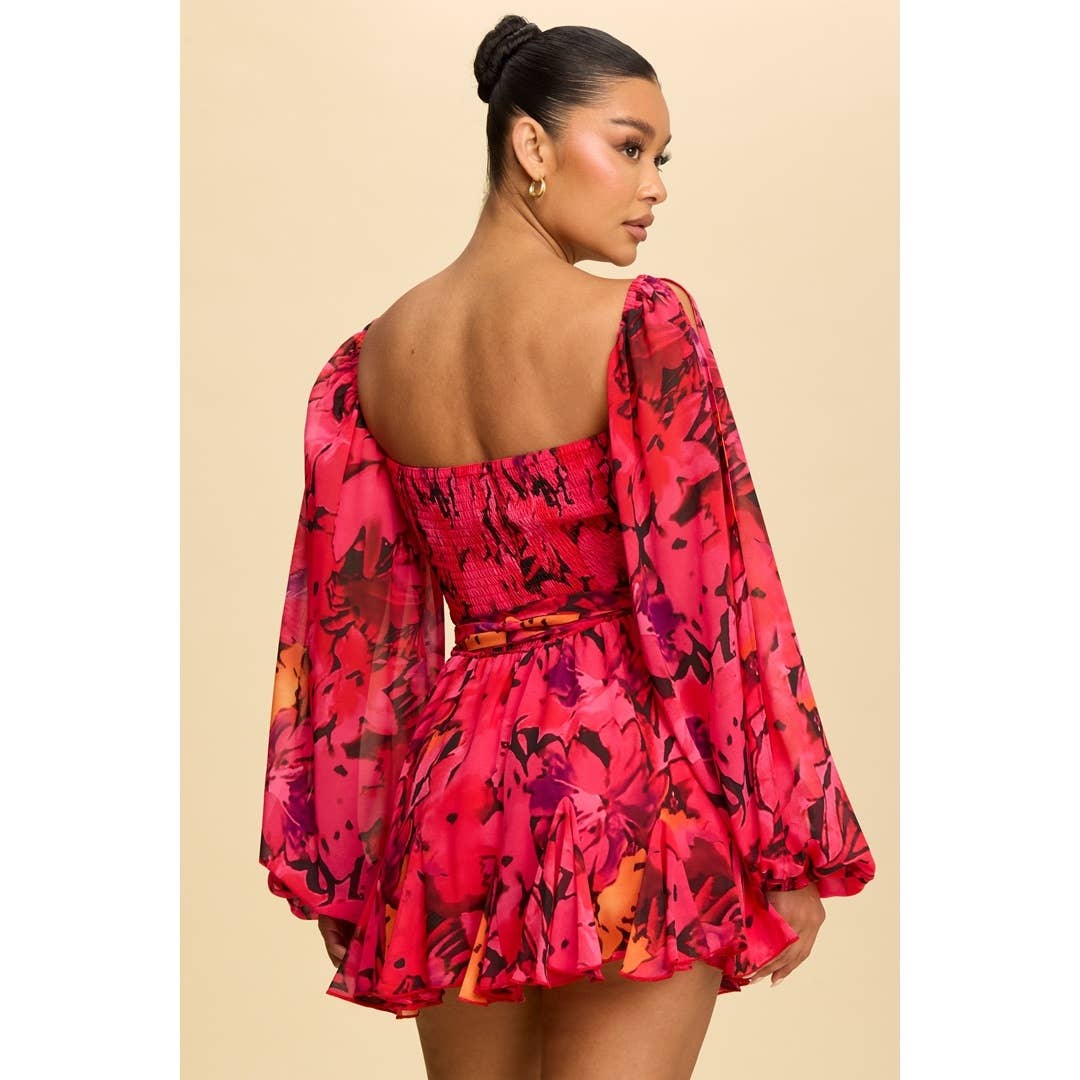 Spring Escape Flutter Dress w/built in Romper(two colors)