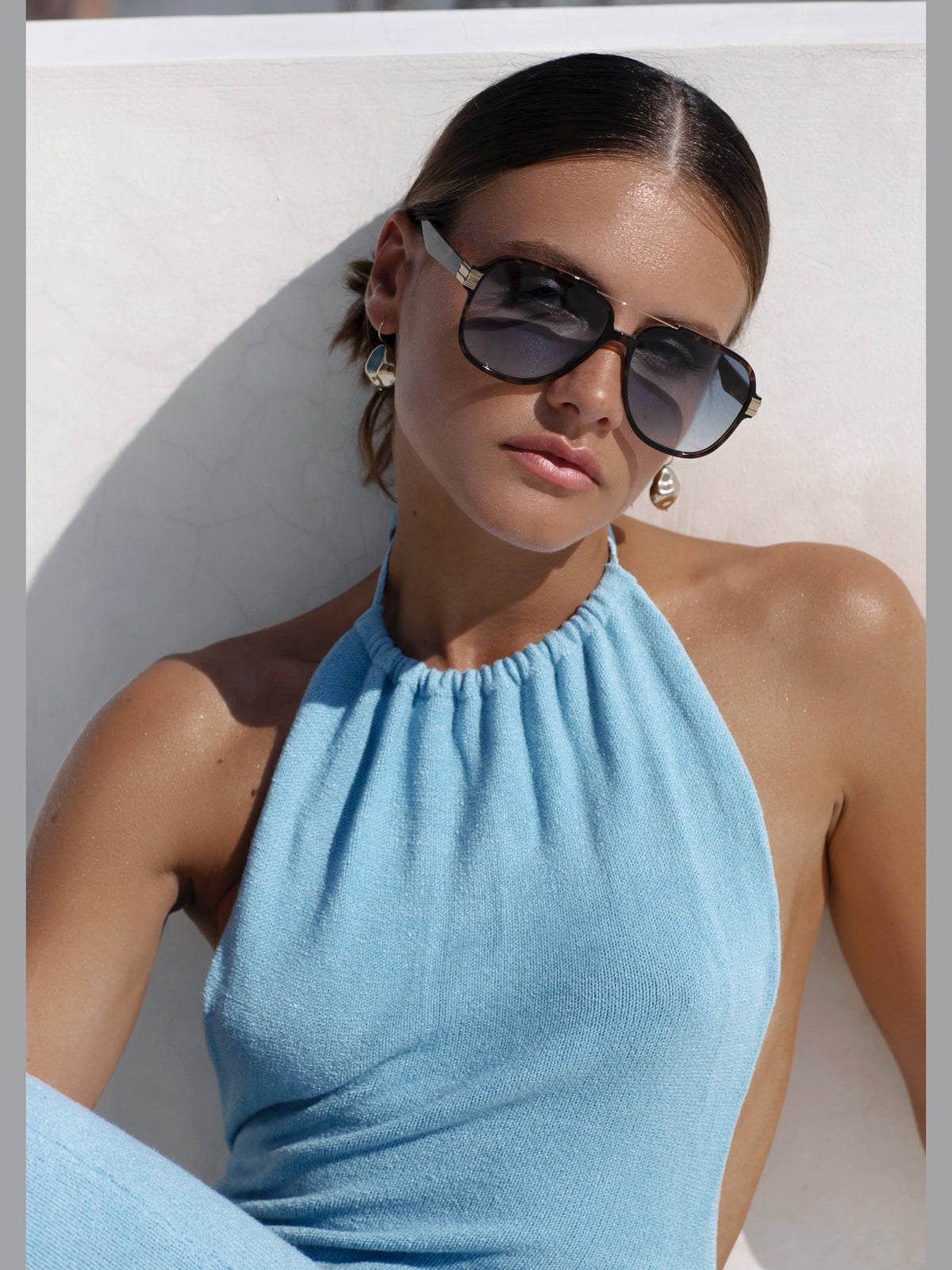 Spencer Tortoise Blue Sunglasses