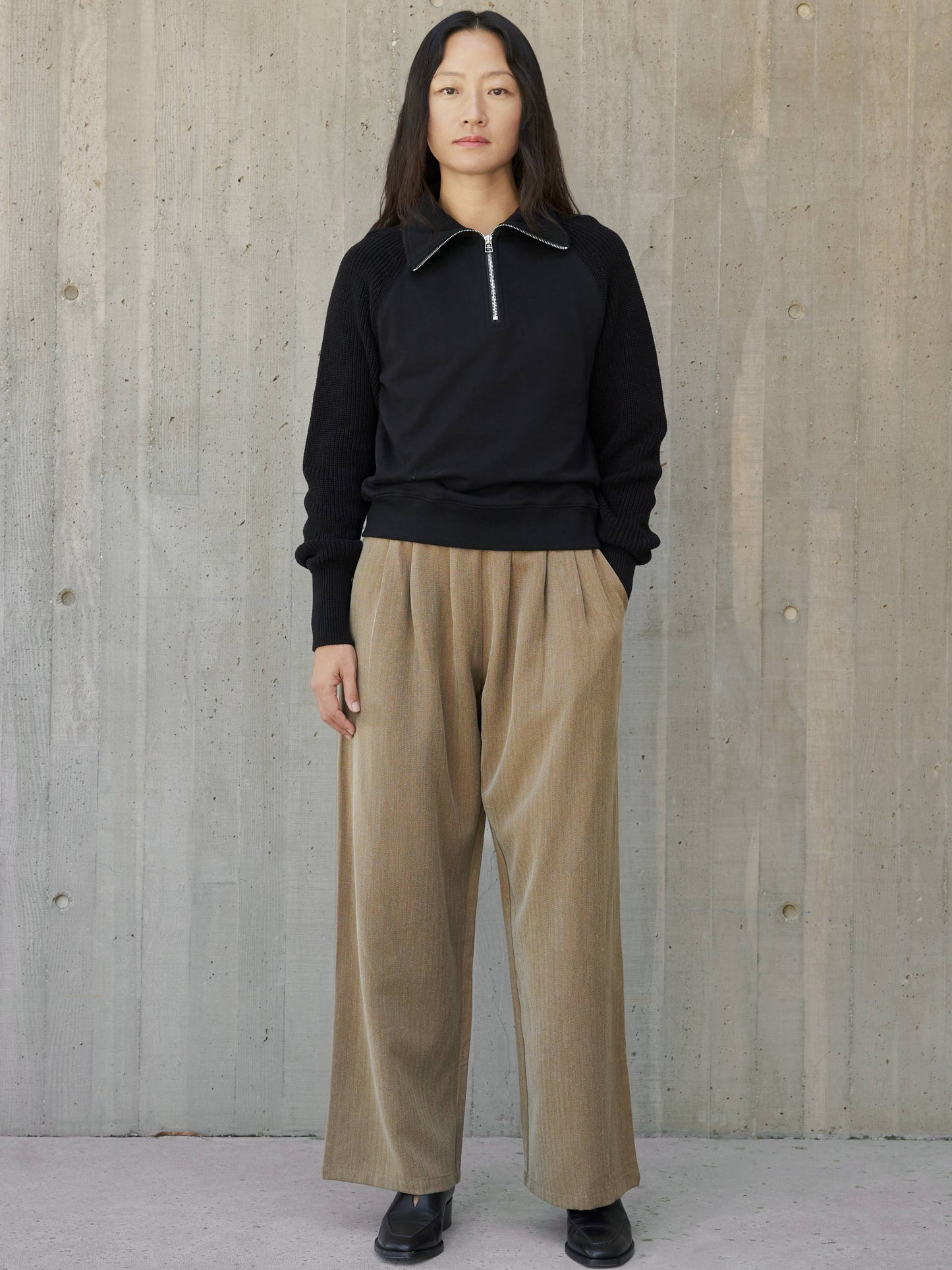 The Riley Sweater | Half Zip Sweater with Spread Collar