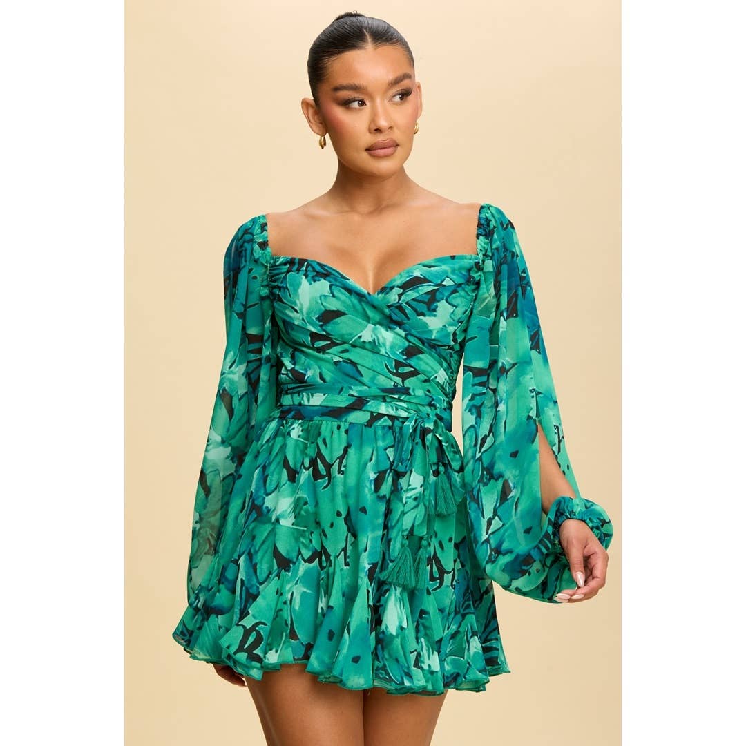 Spring Escape Flutter Dress w/built in Romper(two colors)