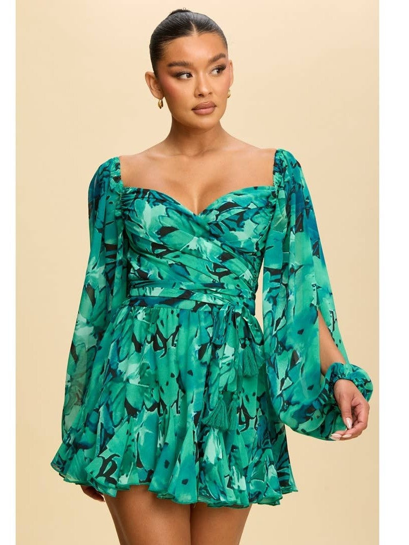 Spring Escape Flutter Dress w/built in Romper(two colors)