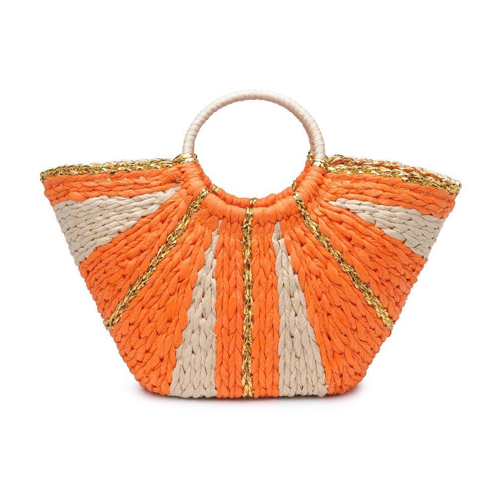 Carmen Straw Summer Beach Top Handle Tote(two colors)