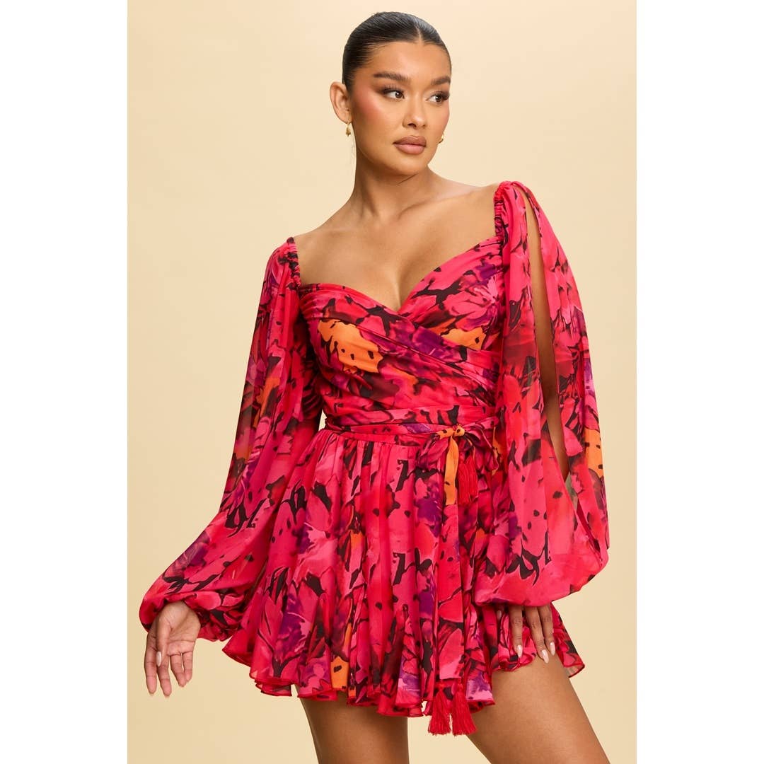 Spring Escape Flutter Dress w/built in Romper(two colors)