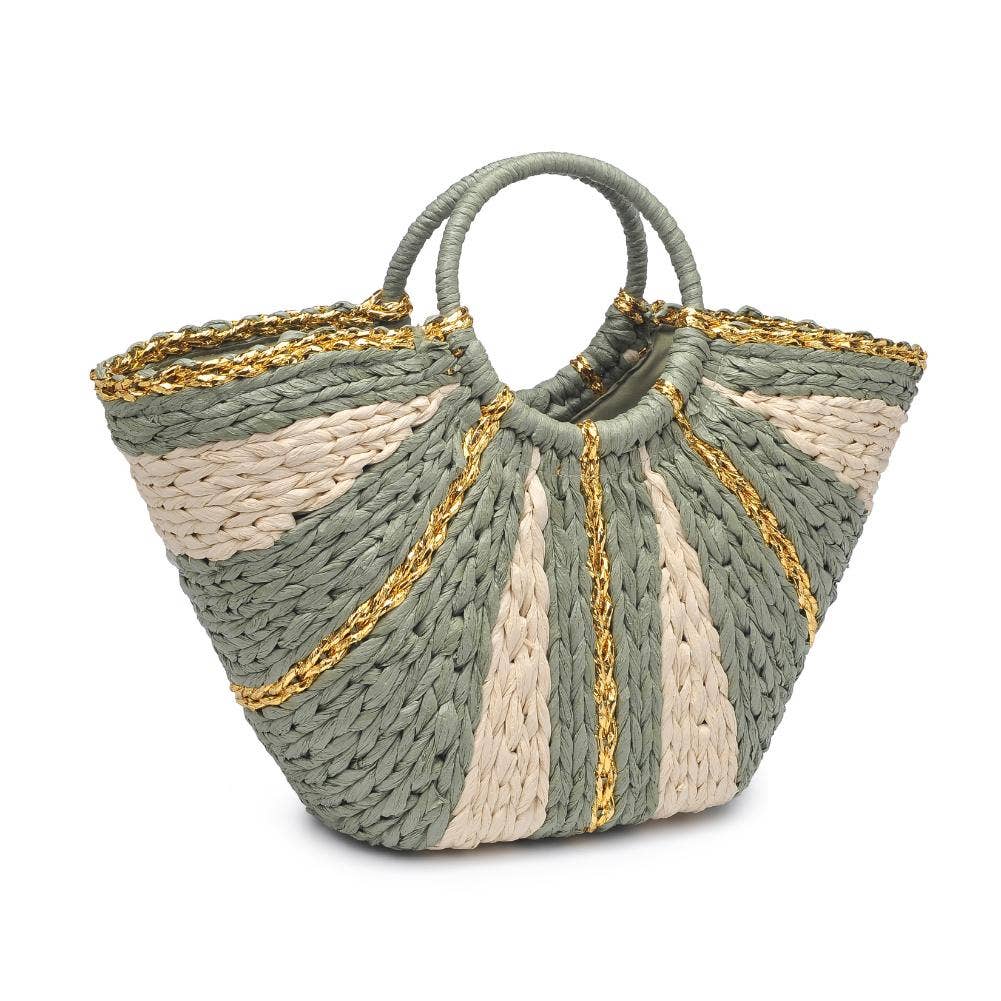 Carmen Straw Summer Beach Top Handle Tote(two colors)