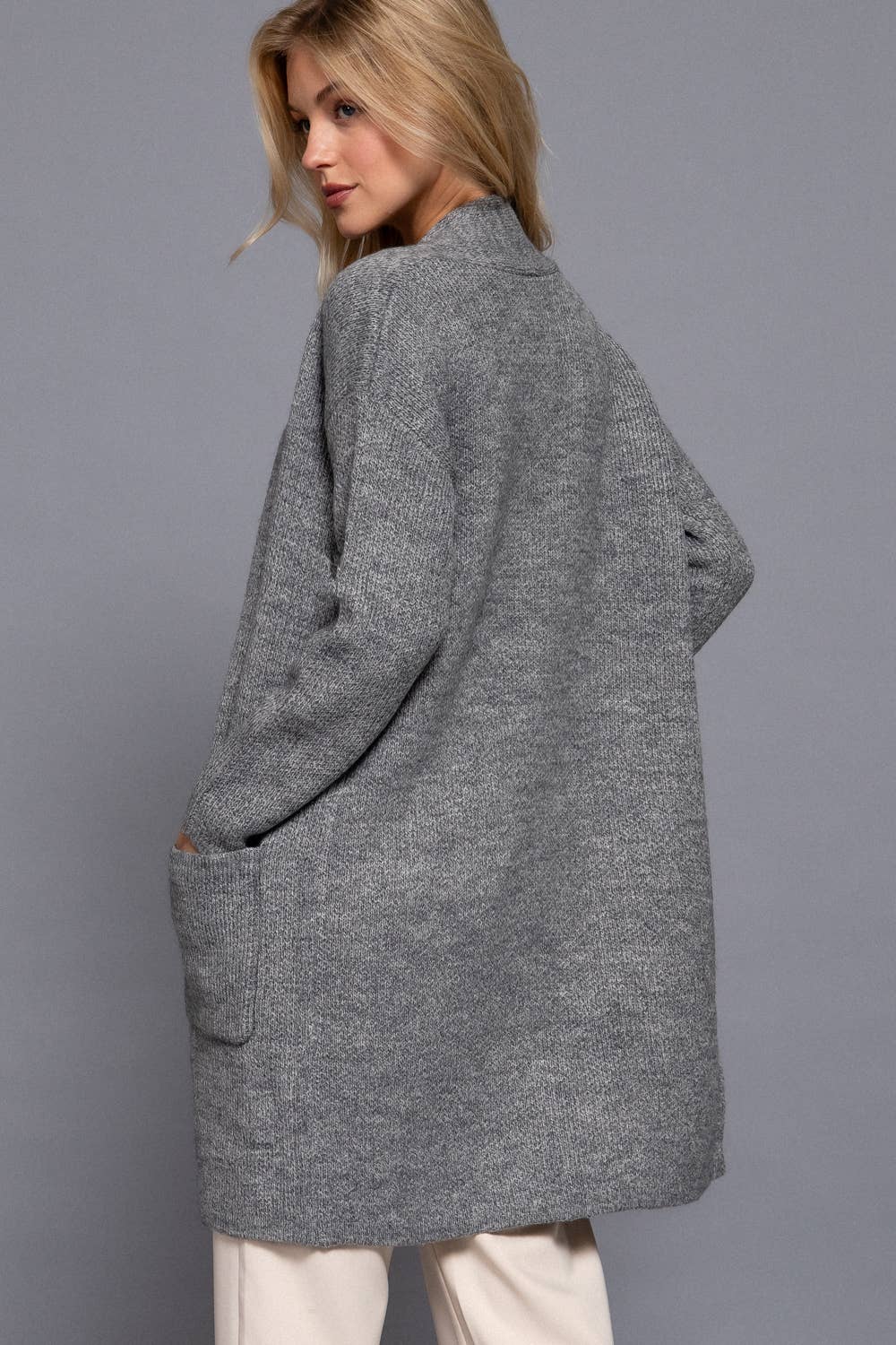 Long Sleeve with Pocket Open Sweater Cardigan(several colors)