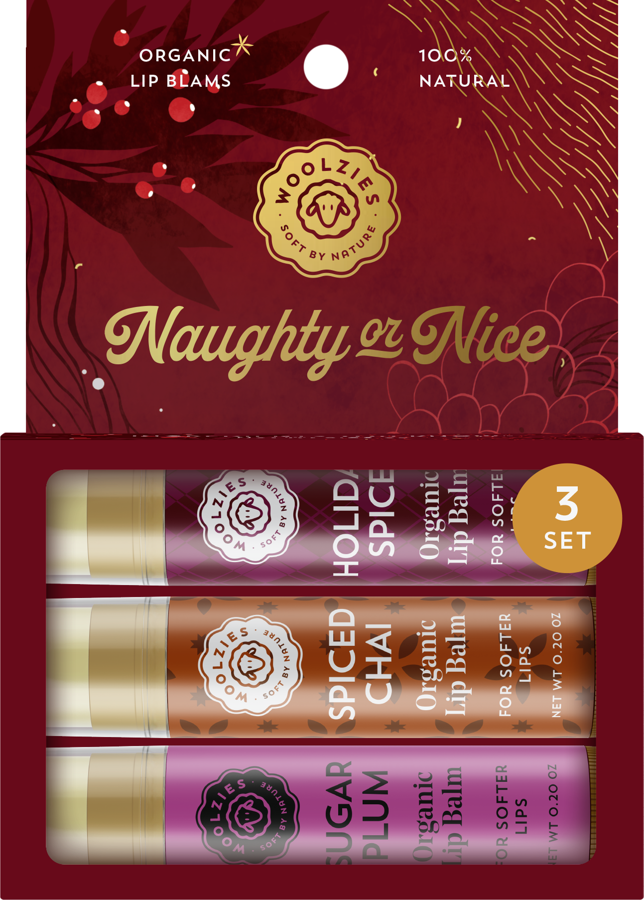 Naughty or Nice Lip Balm Set Of 3