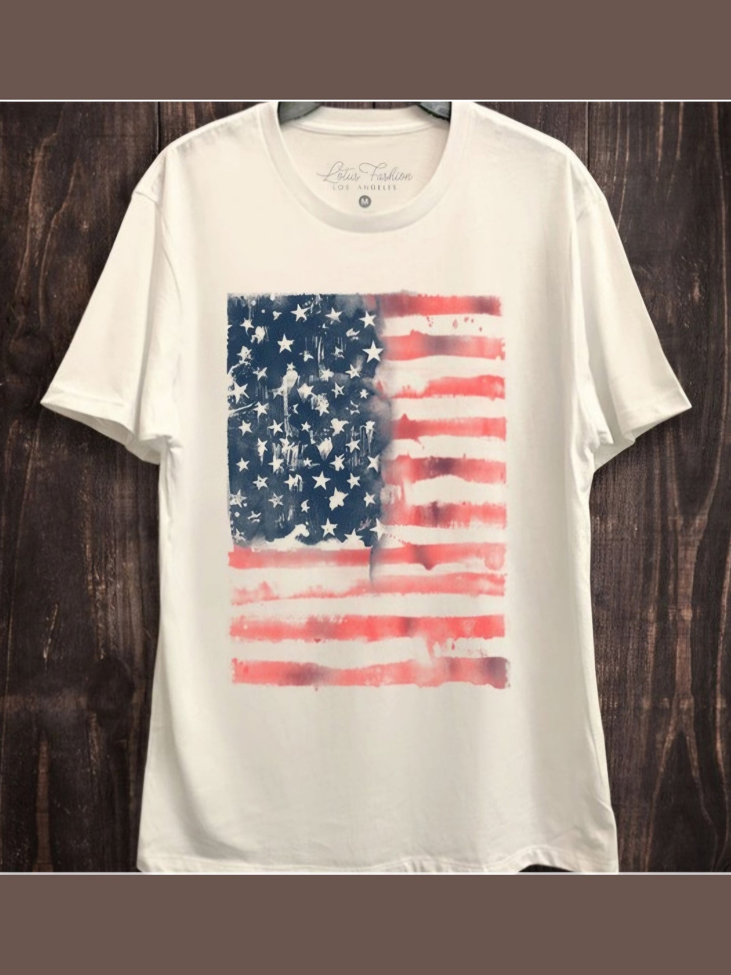 Plus American Flag Graphic tee in Ivory