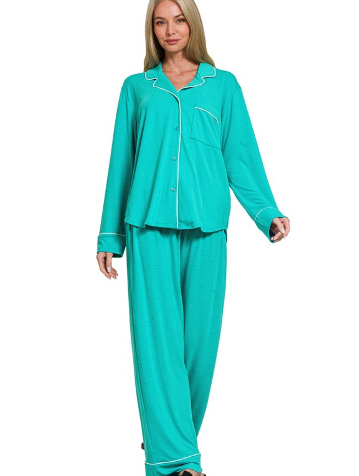 Classic Button down Pajama Set(several colors)