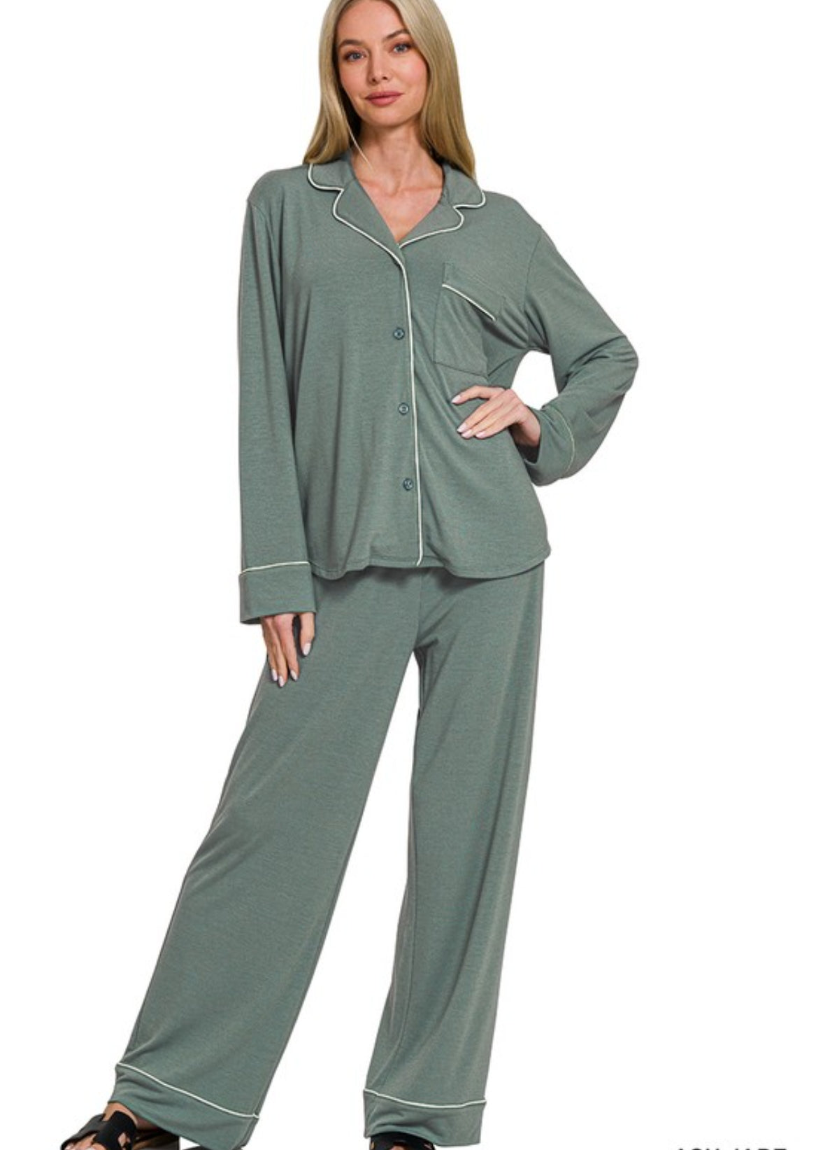 Classic Button down Pajama Set(several colors)