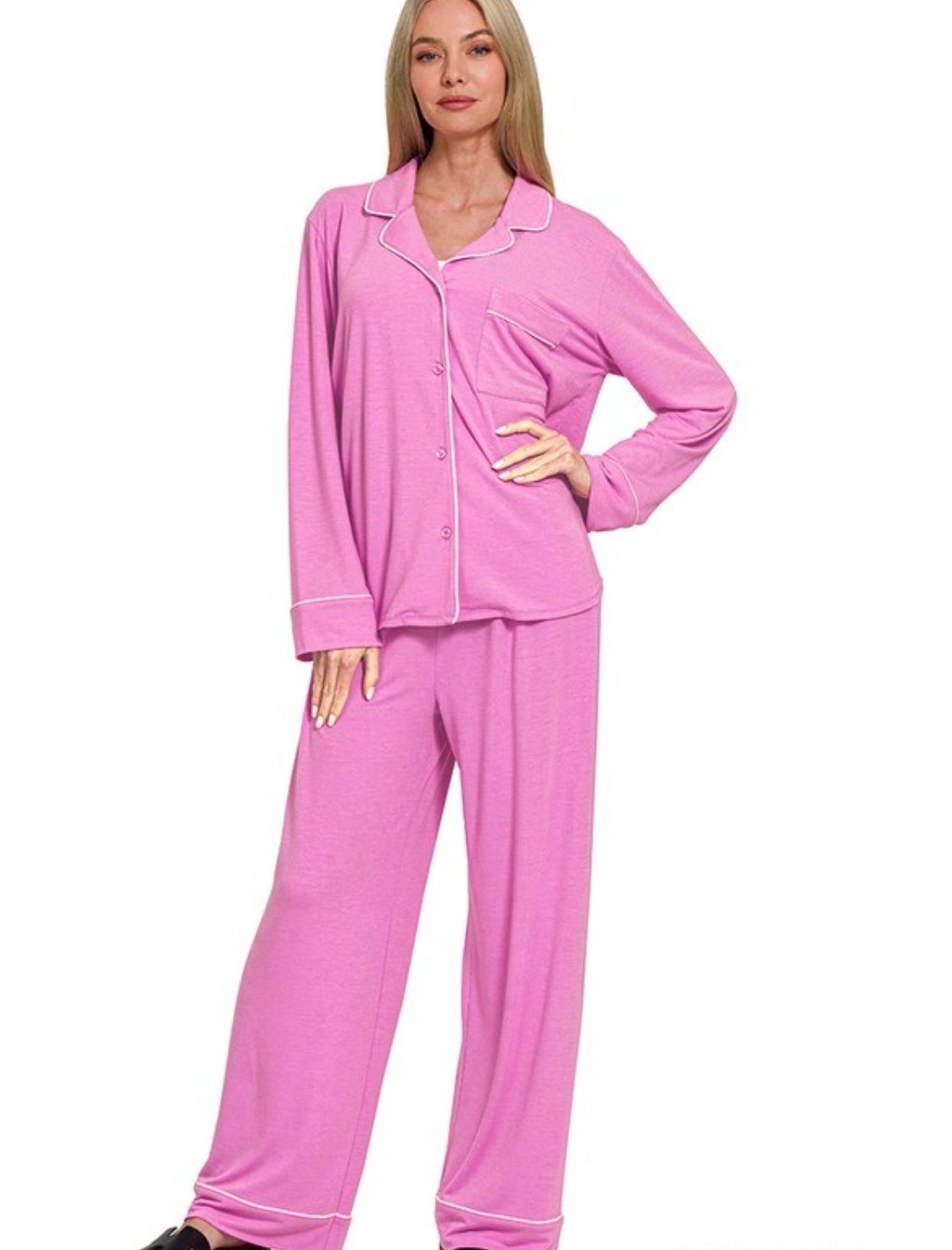 Classic Button down Pajama Set(several colors)