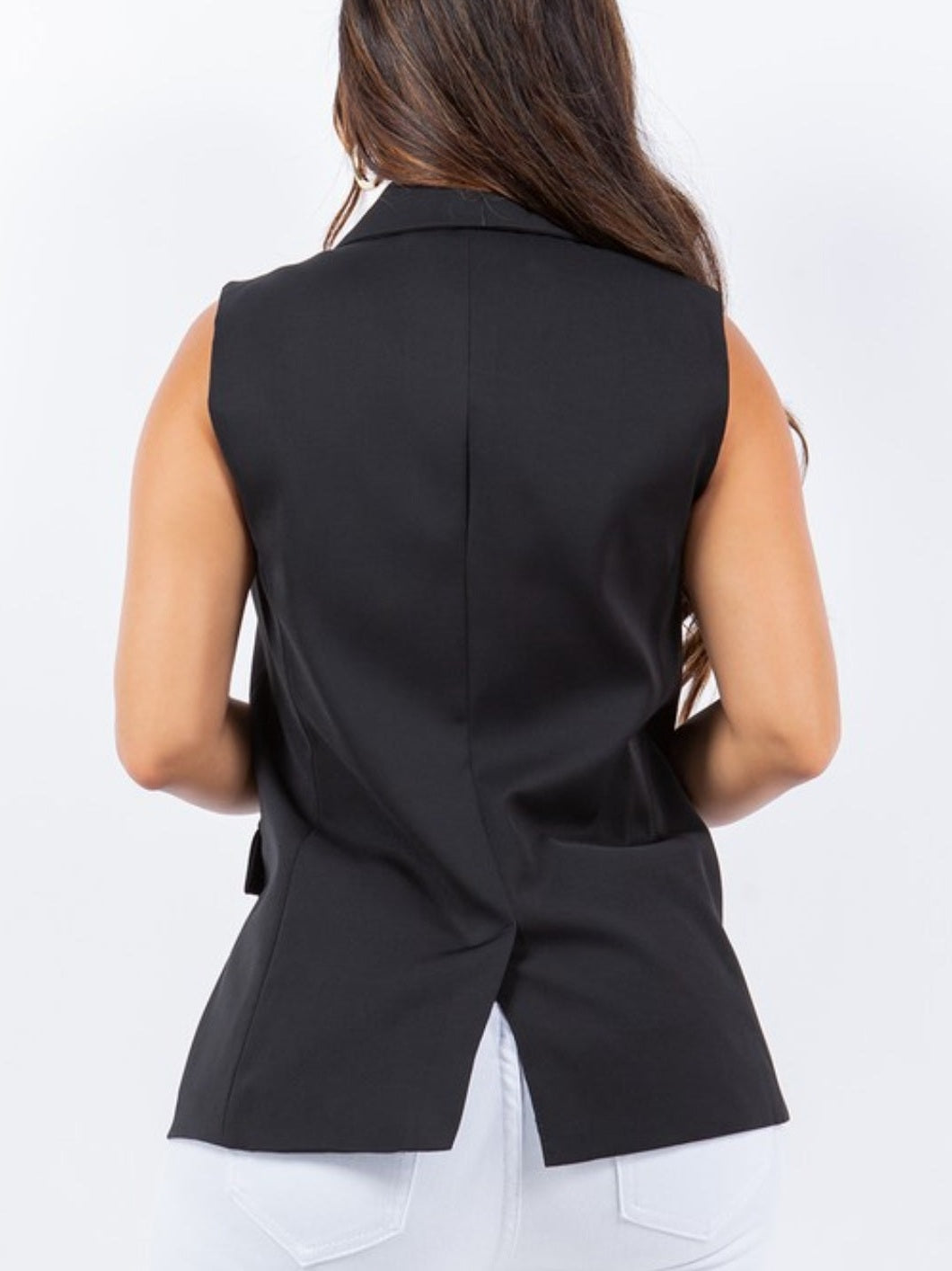 Black casual Solid Women's Sleeveless Vest