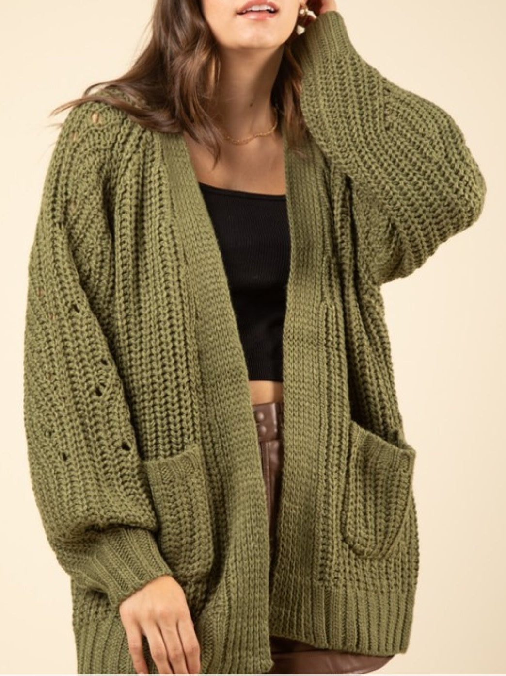 Oversize Knit Sweater Cardigan(several colors)