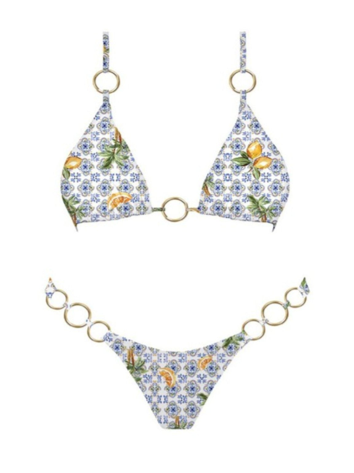 Lemon drop triangle bikini Bottom