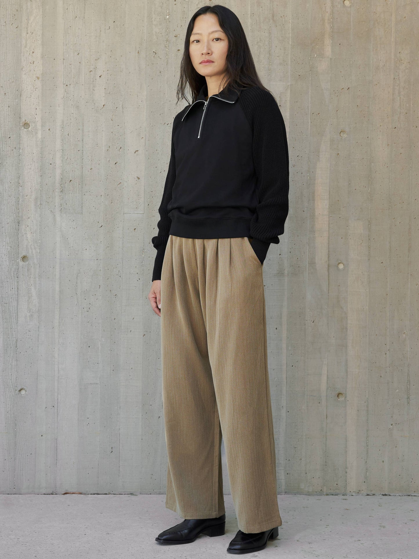 The Riley Sweater | Half Zip Sweater with Spread Collar