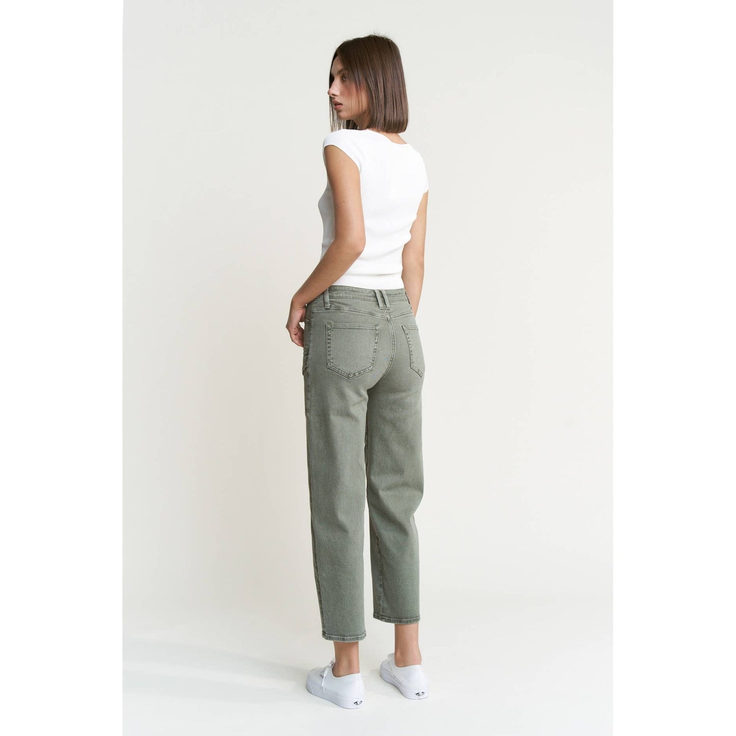 High Rise Tapered Cargo Pants