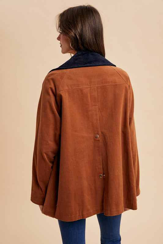 Cognac Cotton Barn Jacket – Women’s Classic Utility Coat