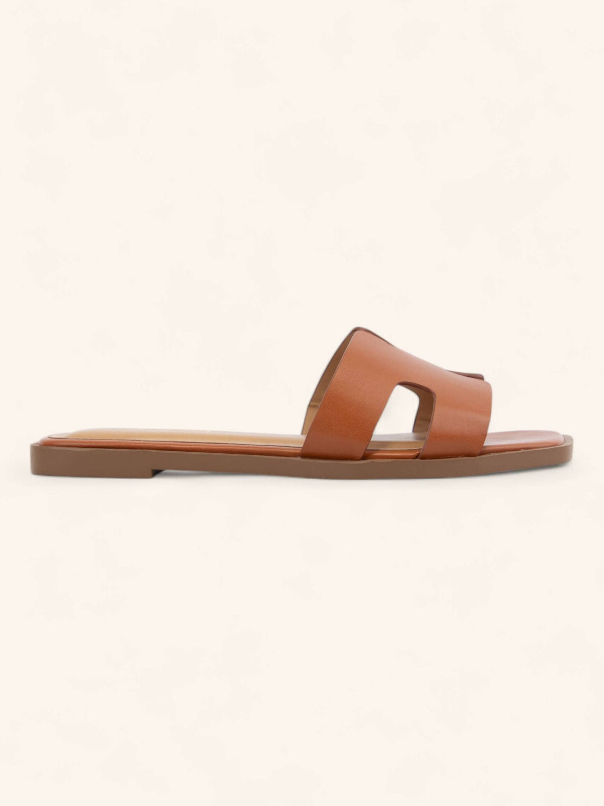 Cognac slip on Sandals