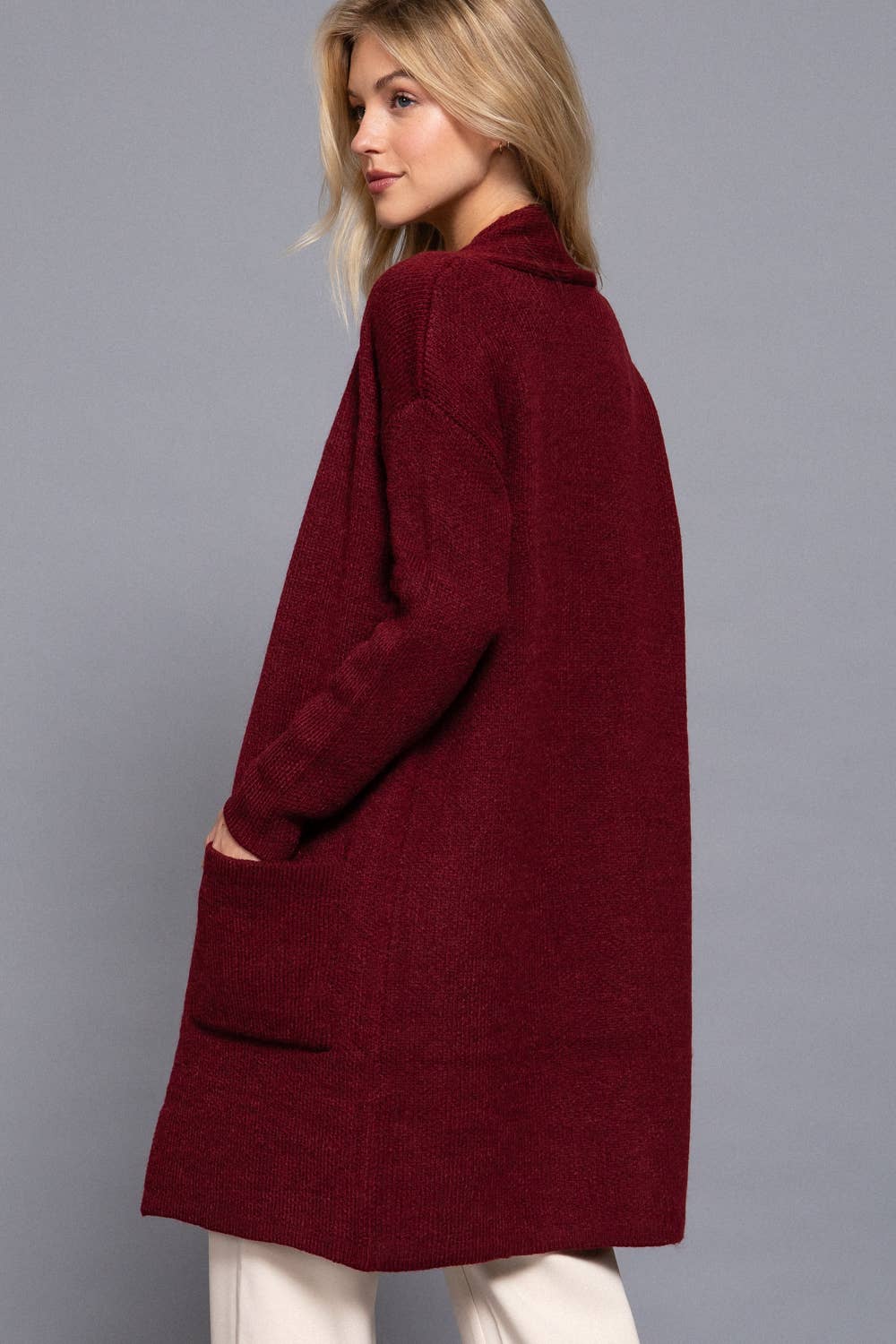Long Sleeve with Pocket Open Sweater Cardigan(several colors)