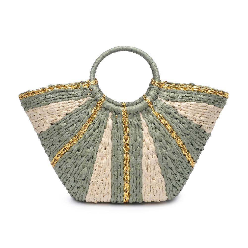 Carmen Straw Summer Beach Top Handle Tote(two colors)
