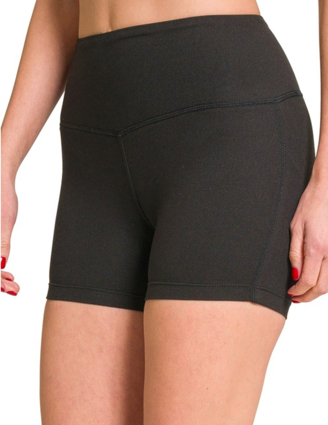 Brushed Microfiber Wide Waistband Spandex Shorts(several colors available)