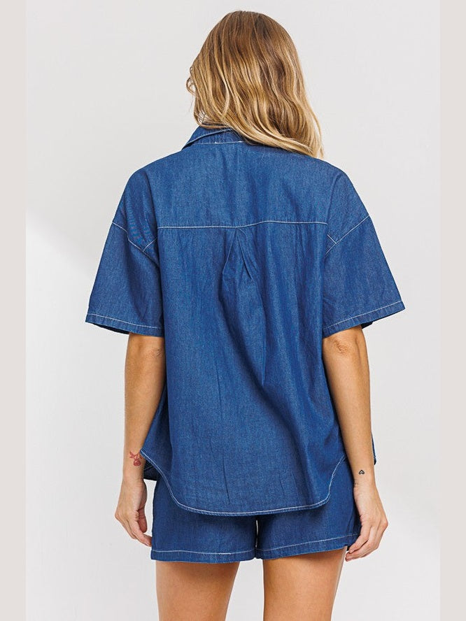 Dark Denim Top and Short set