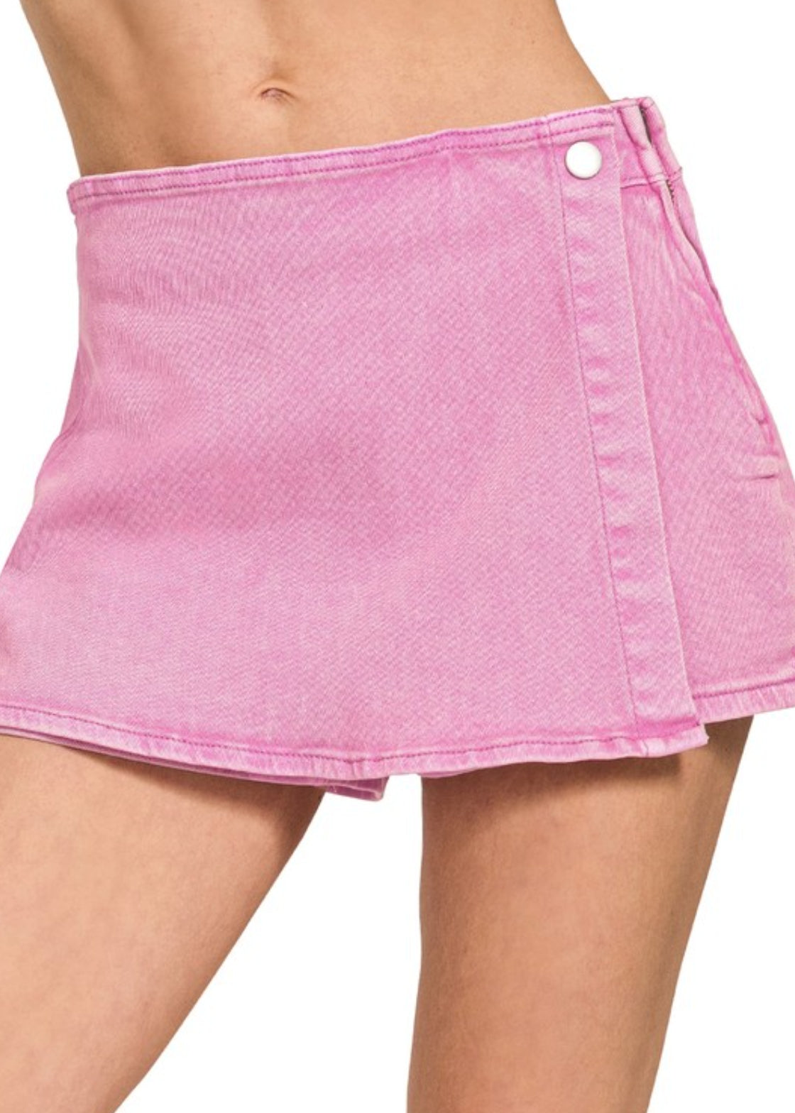 Washed Denim Skort
