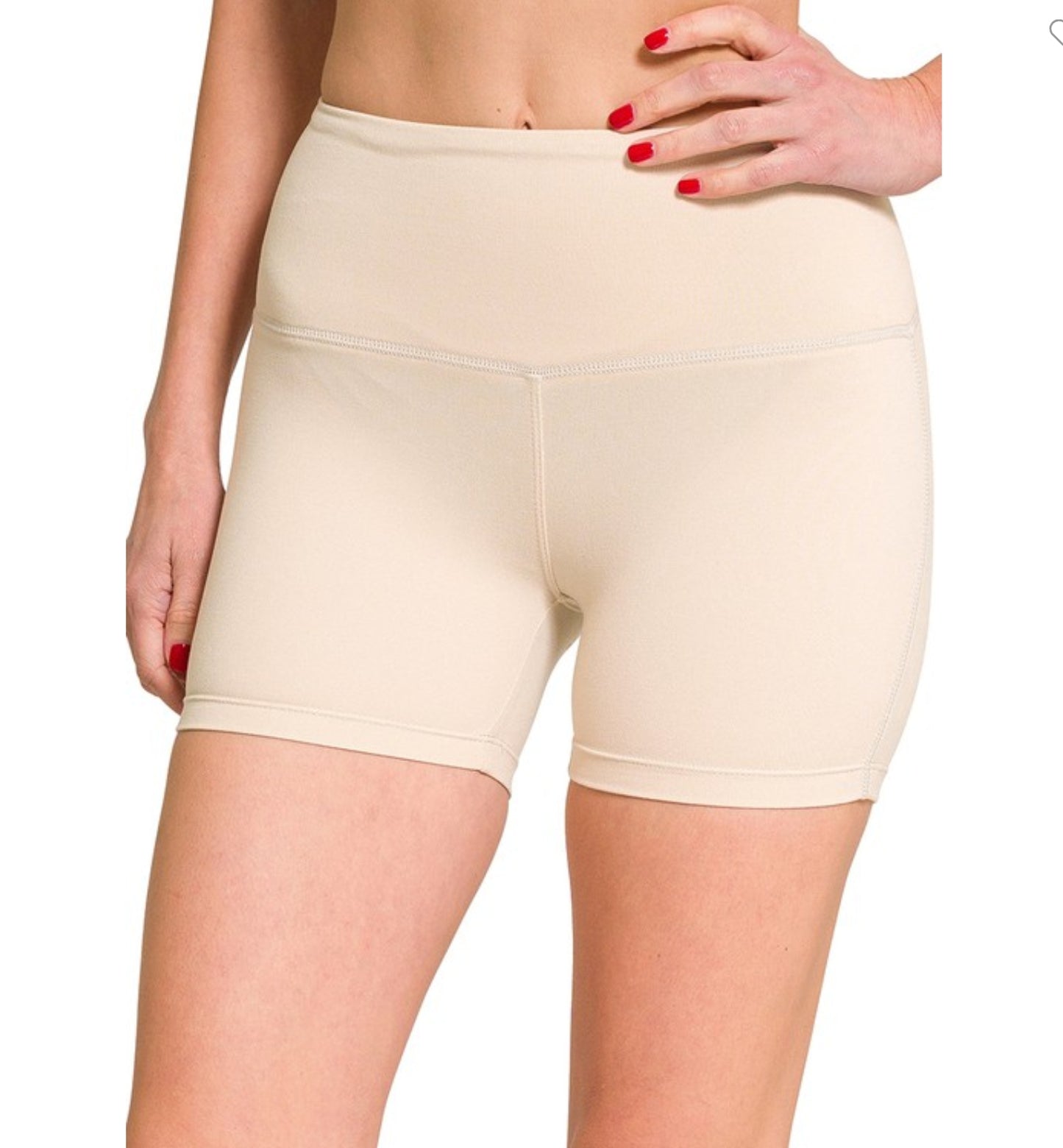 Brushed Microfiber Wide Waistband Spandex Shorts(several colors available)