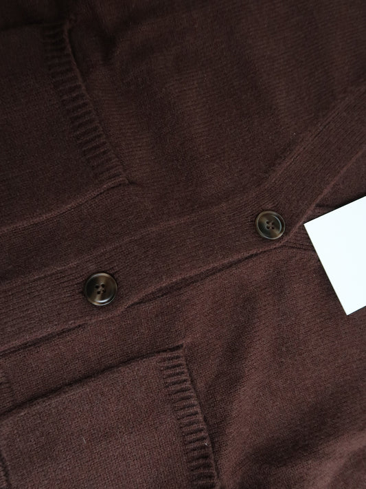 V Neck Cardigan Patch Pockets