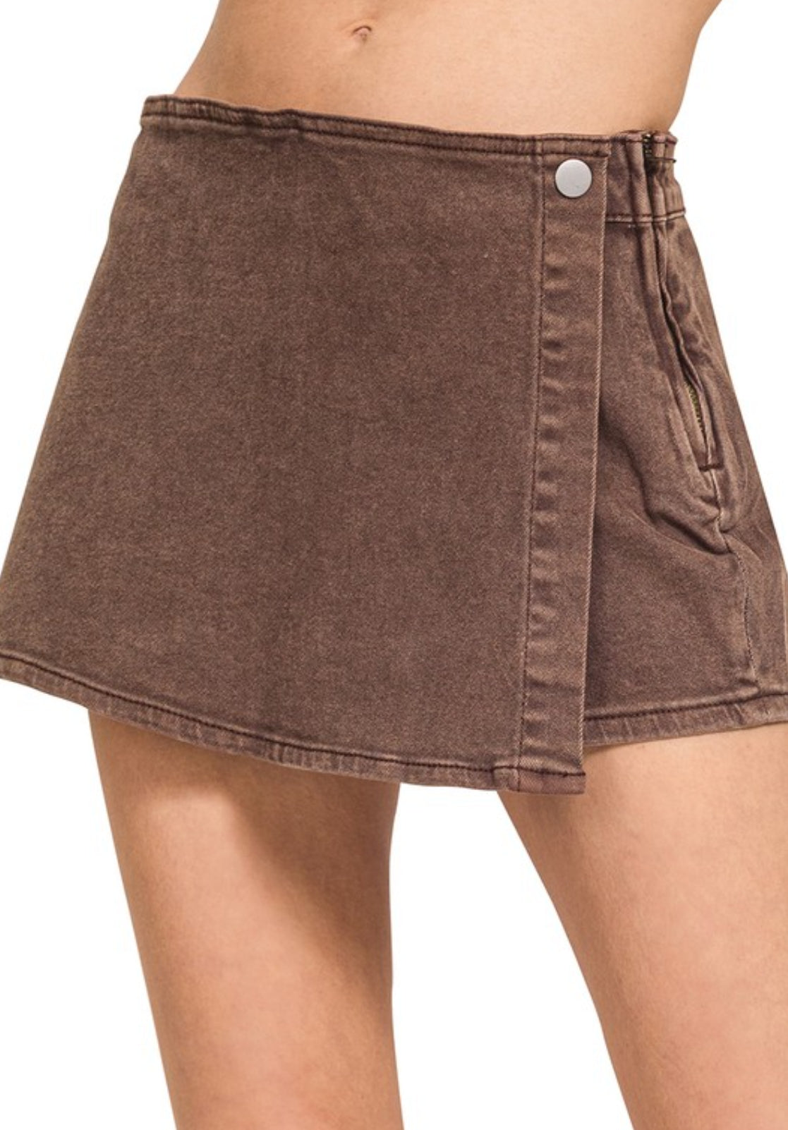 Washed Denim Skort