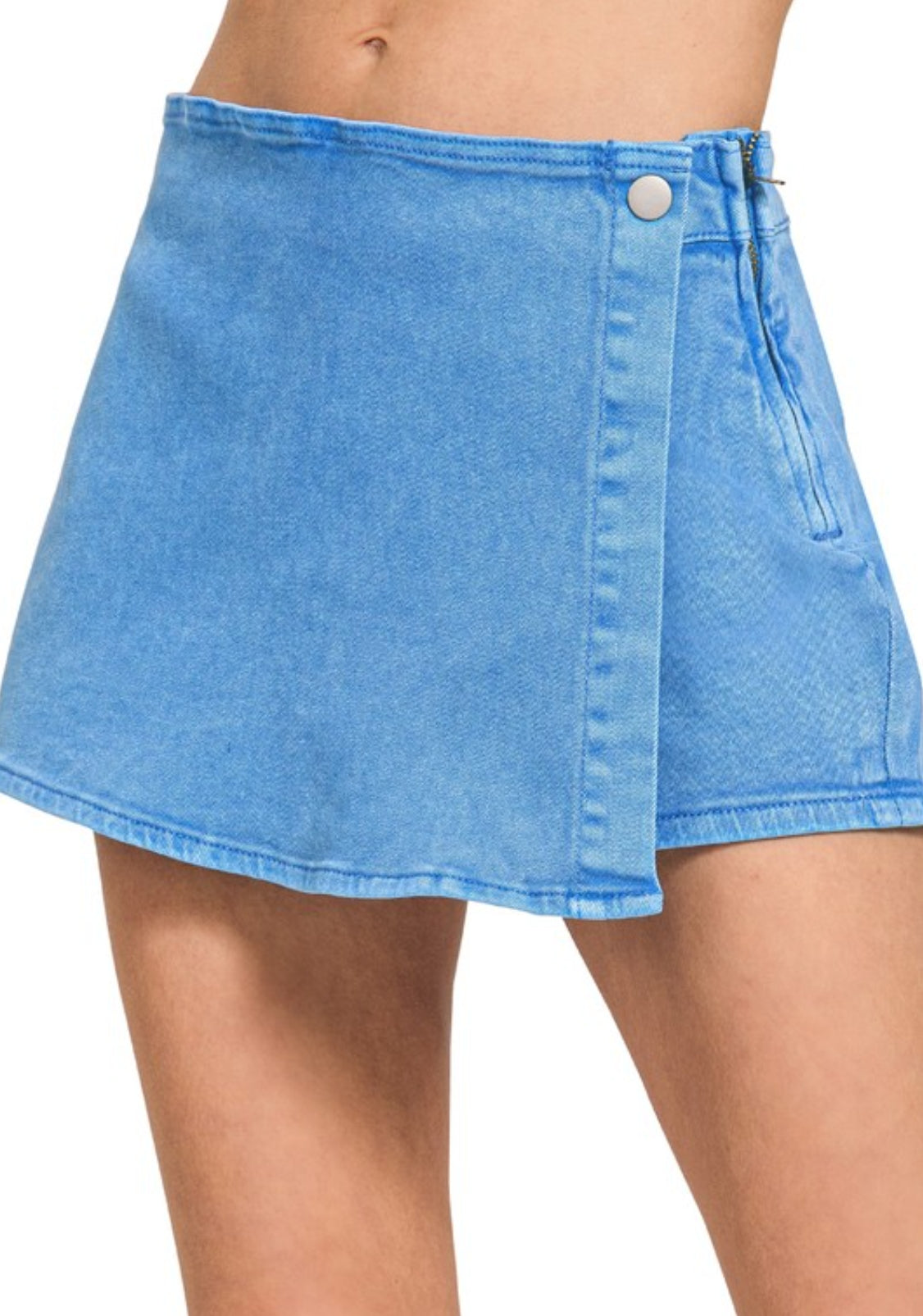 Washed Denim Skort