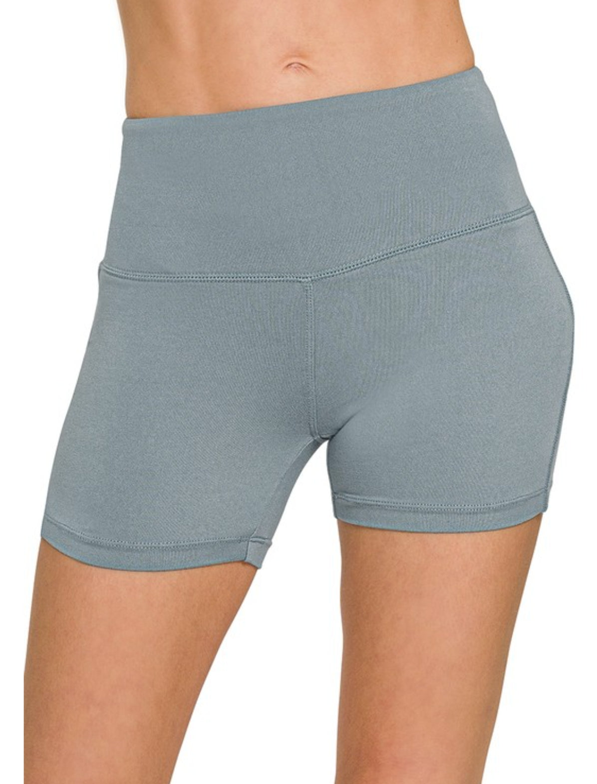 Brushed Microfiber Wide Waistband Spandex Shorts(several colors available)