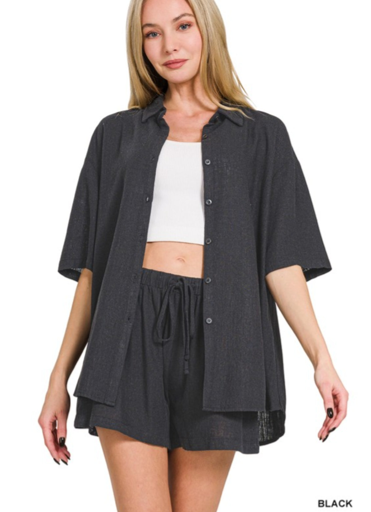 Linen Short Sleeve and Short Pants set(several colors)