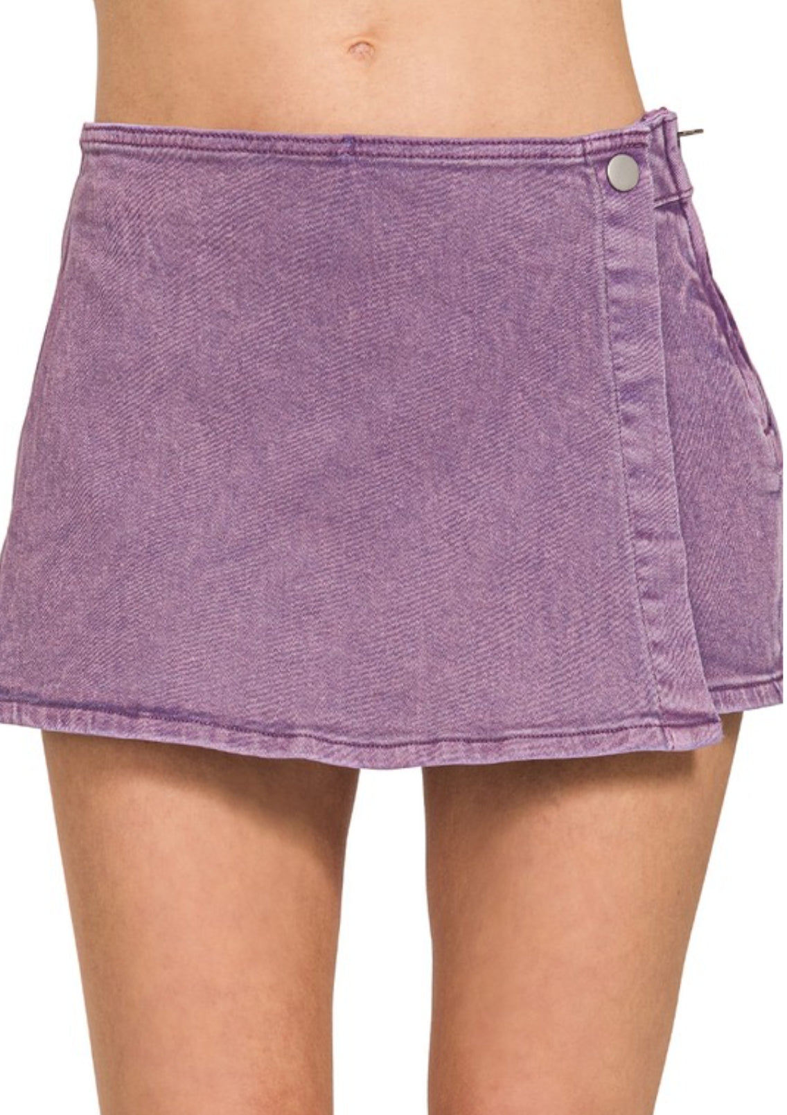 Washed Denim Skort