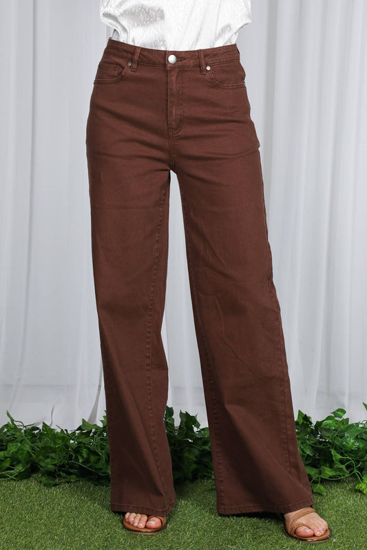 Straight Leg Cotton Long Pants