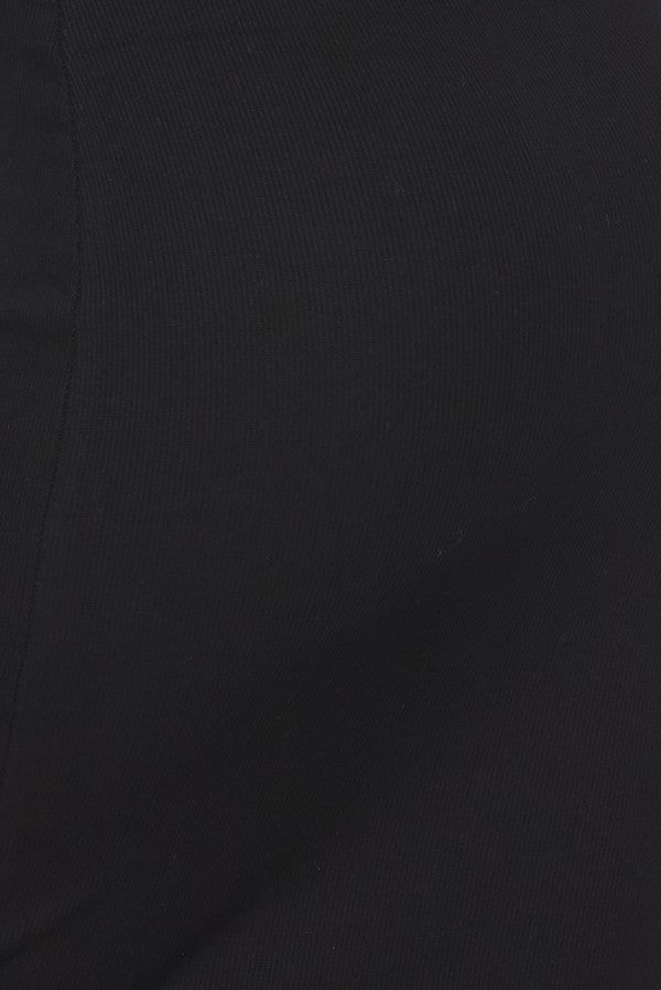 Black Sleeveless Cotton Rib Dress