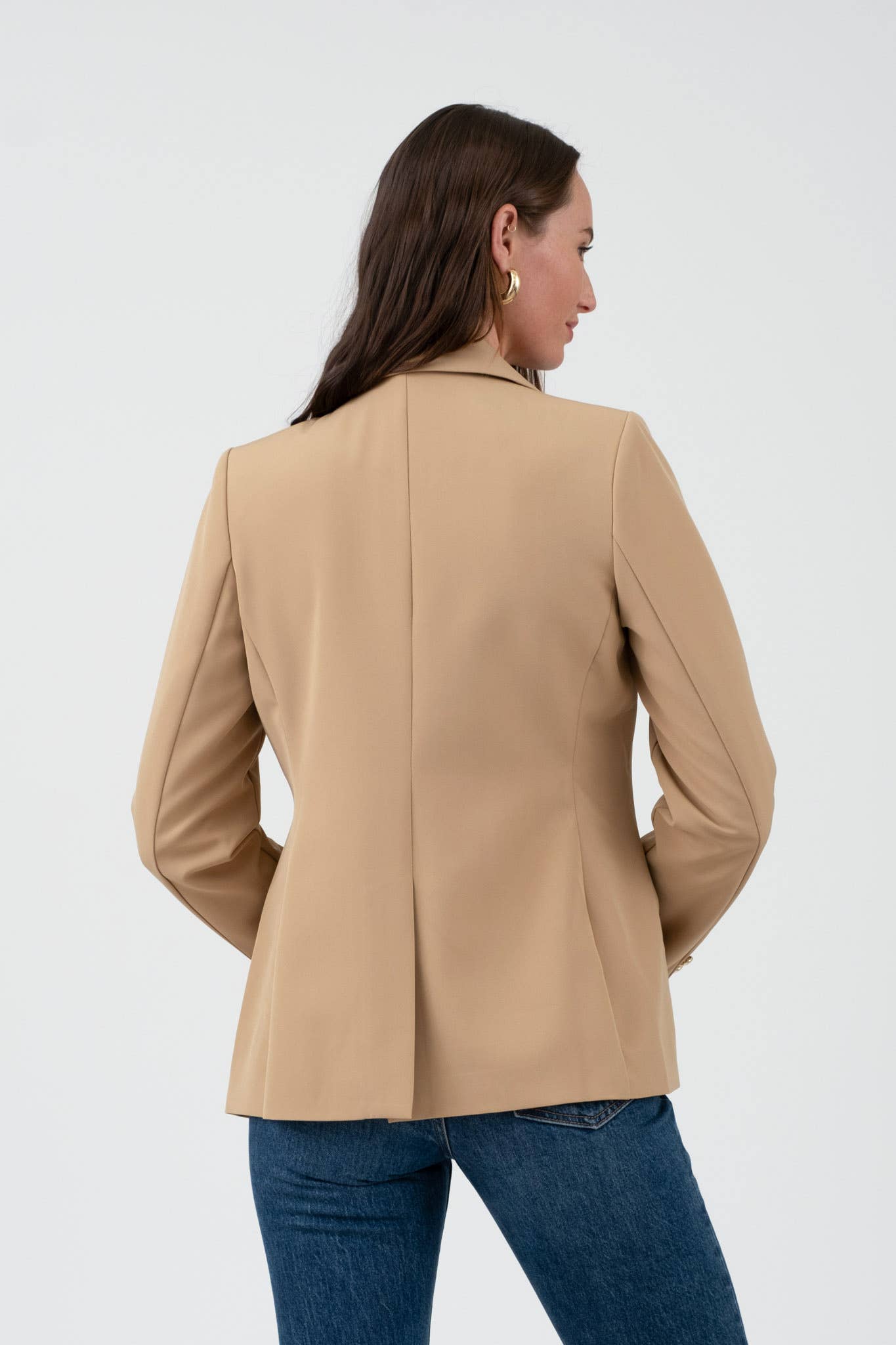 GOLD HARDWARE BUTTON CUFF BLAZER(two colors)