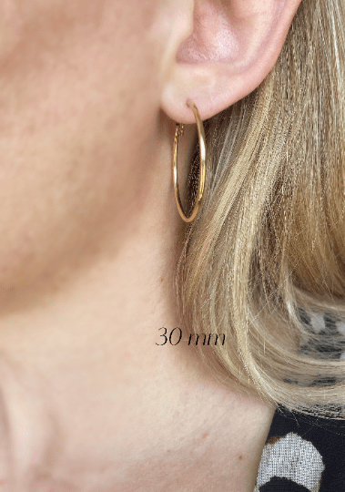 18k Gold Filled Endless Hoop Earrings Gold Hoops 30mm