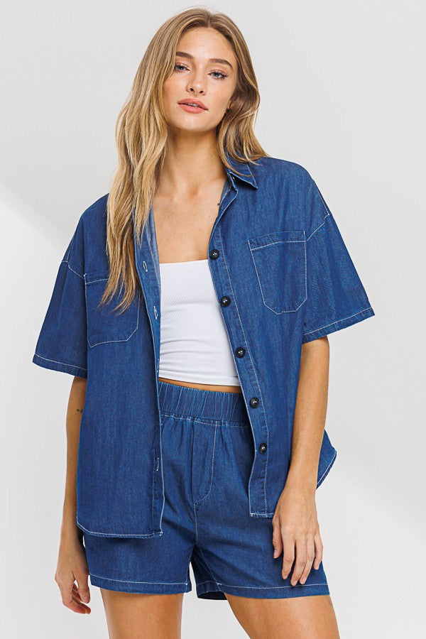 Dark Denim Top and Short set