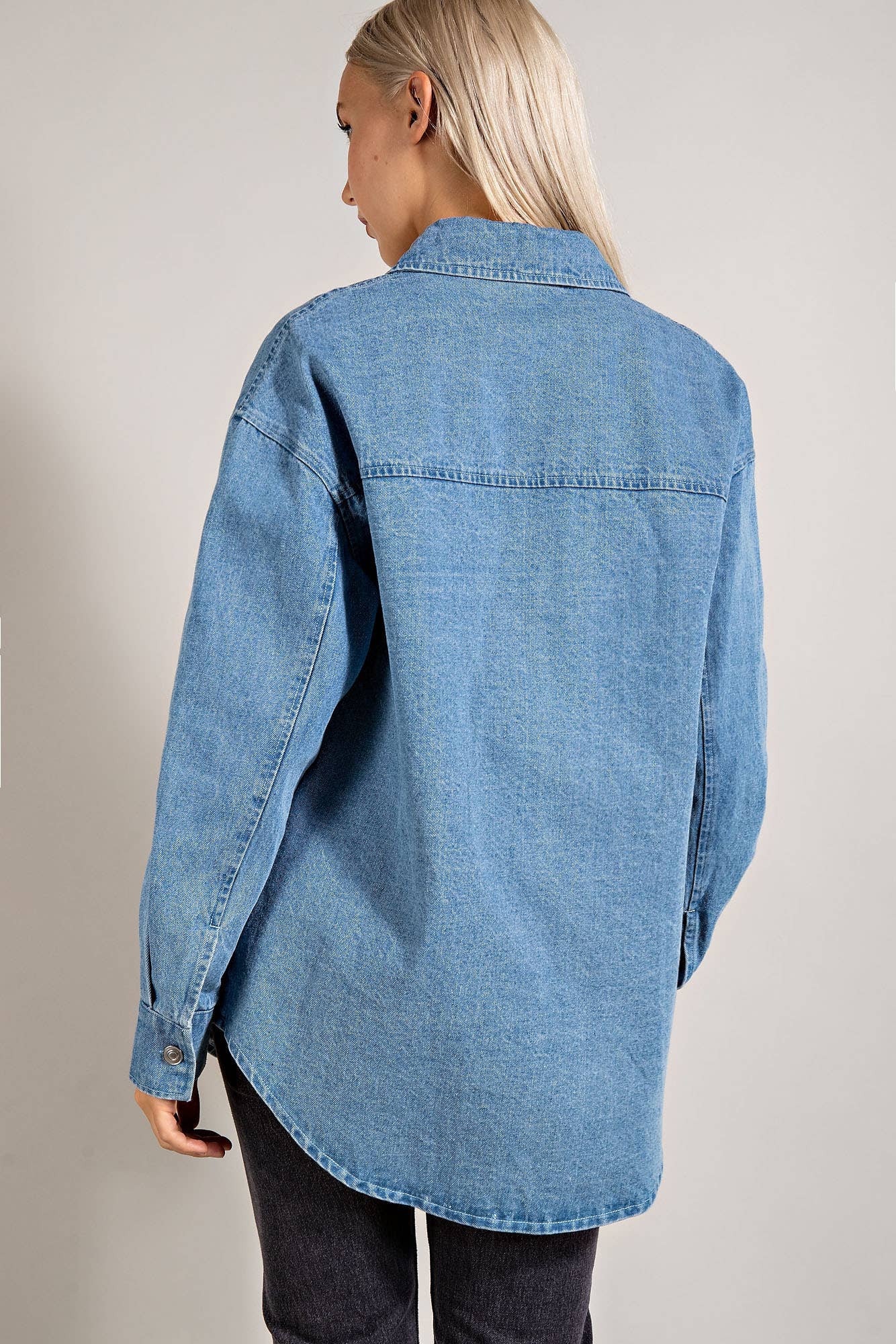 Denim Blue Button Down Shacket