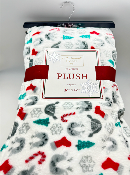 Hoilday Print Flannel Plush Throw Blanket