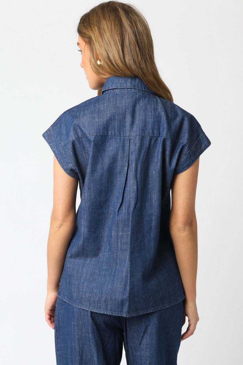 Denim top and pants set