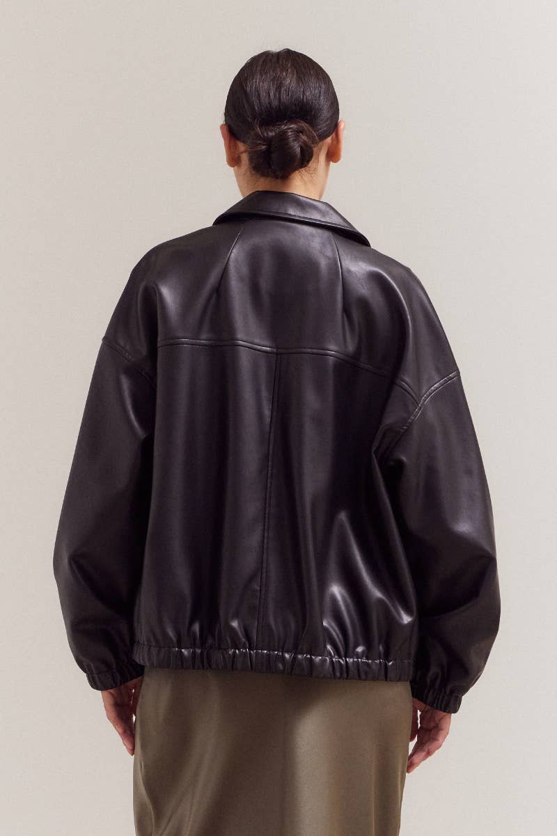 Classic Bomber Jacket,Black